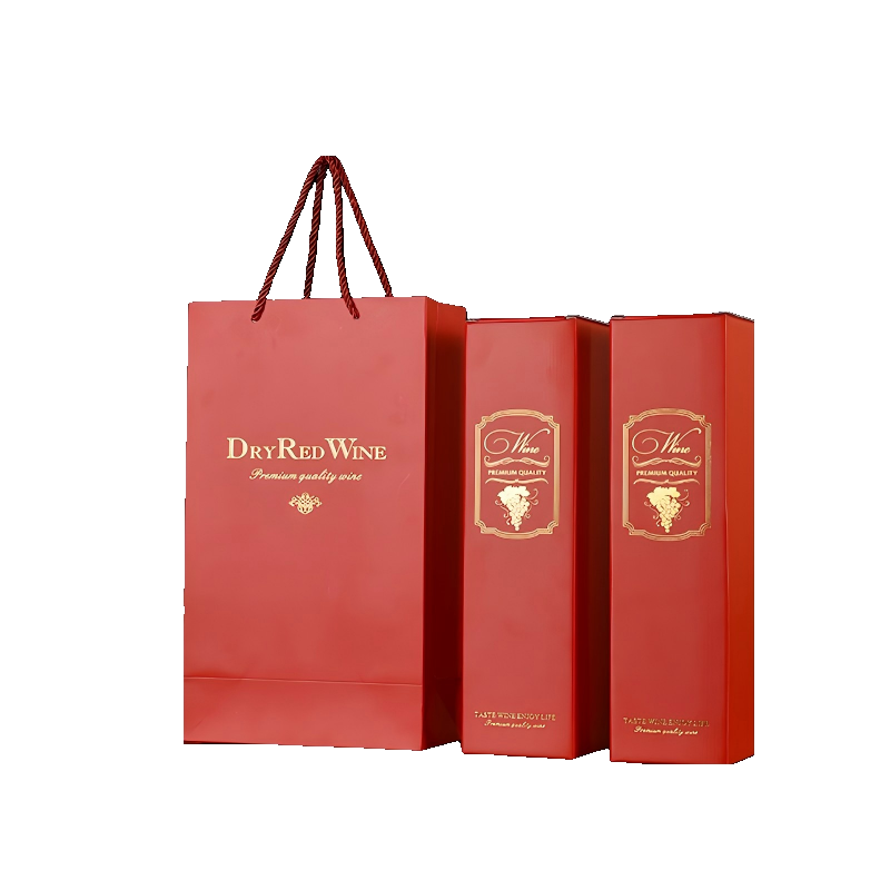 Single Wine Bottle Gift Shopping Kraft Paper Bag Recyclable Champagne Paper Bag With Handle Durable - Image 4